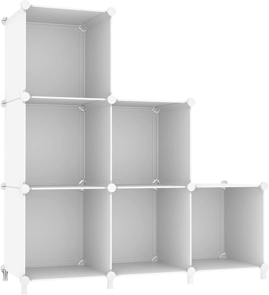 AWTATOS Organizador de Almacenamiento en Forma de Cubo, 6 Modulos de plástico. Para dormitorio, Sala de Estar, Oficina, Blanco