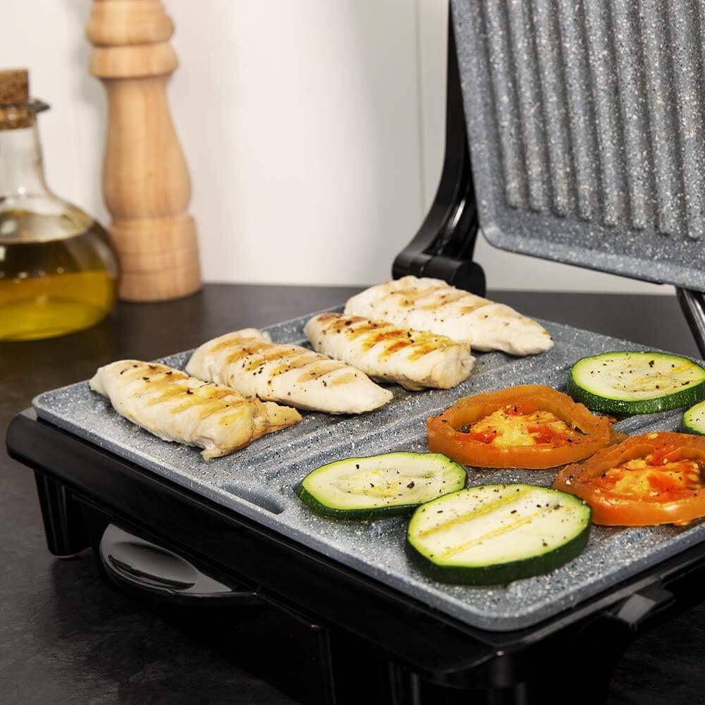 Parrilla Eléctrica Cecotec Rock'Ngrill con Revestimiento ecológico, libre de PTFE, PFOA