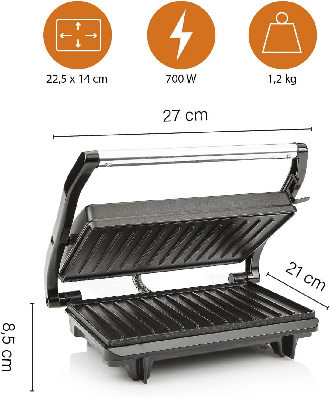 Tristar GR-2650 700W, parrilla contacto 22,5 x 14cm