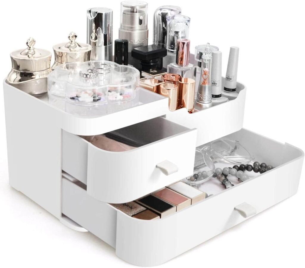 Organizador de Maquillaje para Baño con Cajones, para guardar Brochas, Perfumes, Paletas, Cremas y Accesorios de Mujer