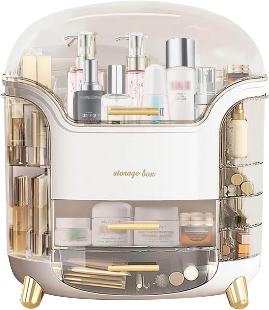 Wuciray Caja Organizador Maquillaje Skincare, con Cajones de Gran Capacidad, Transparente