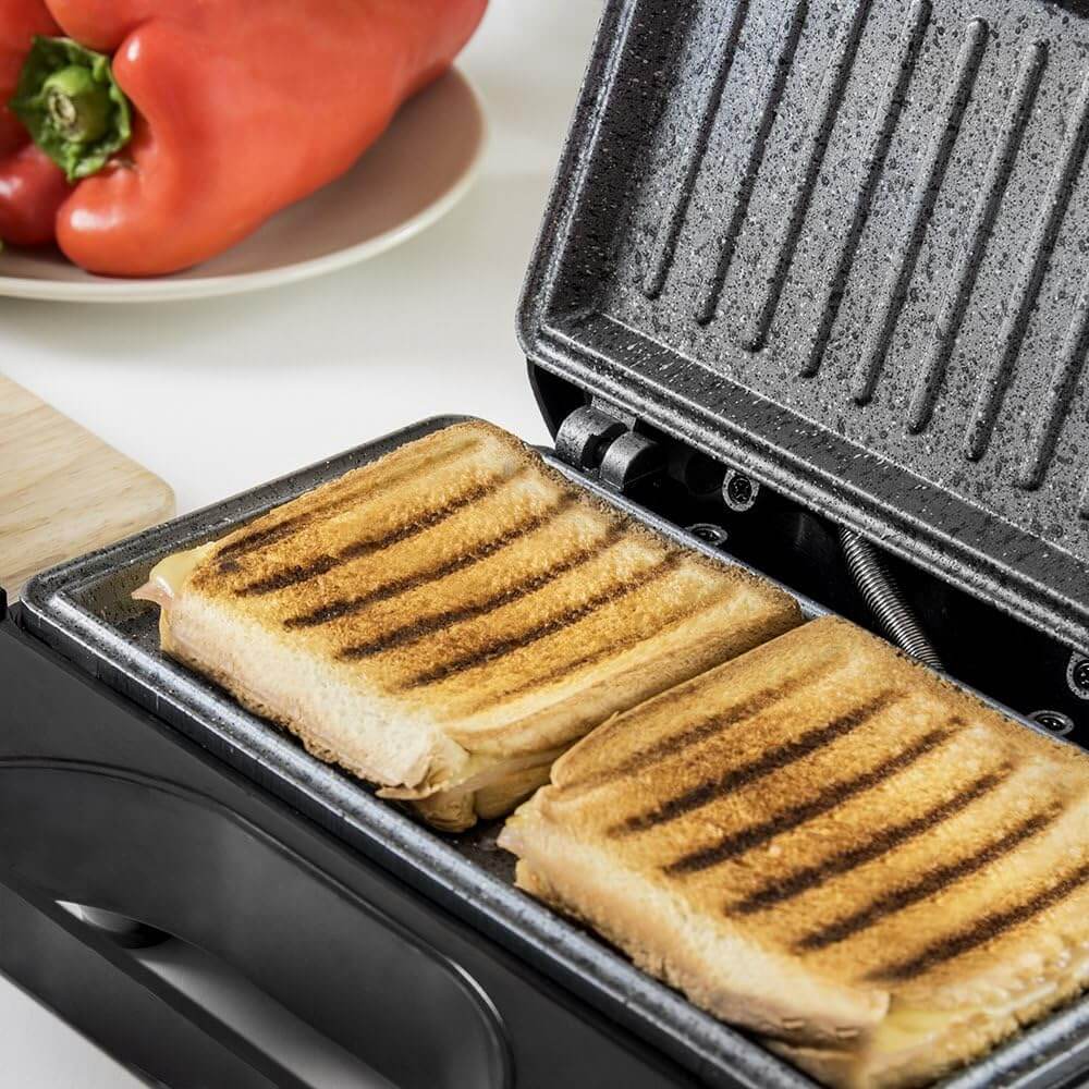 Cecotec Rock’nToast Square 750W revestimiento de piedra libre de ptfe, pfoa y otros tóxicos