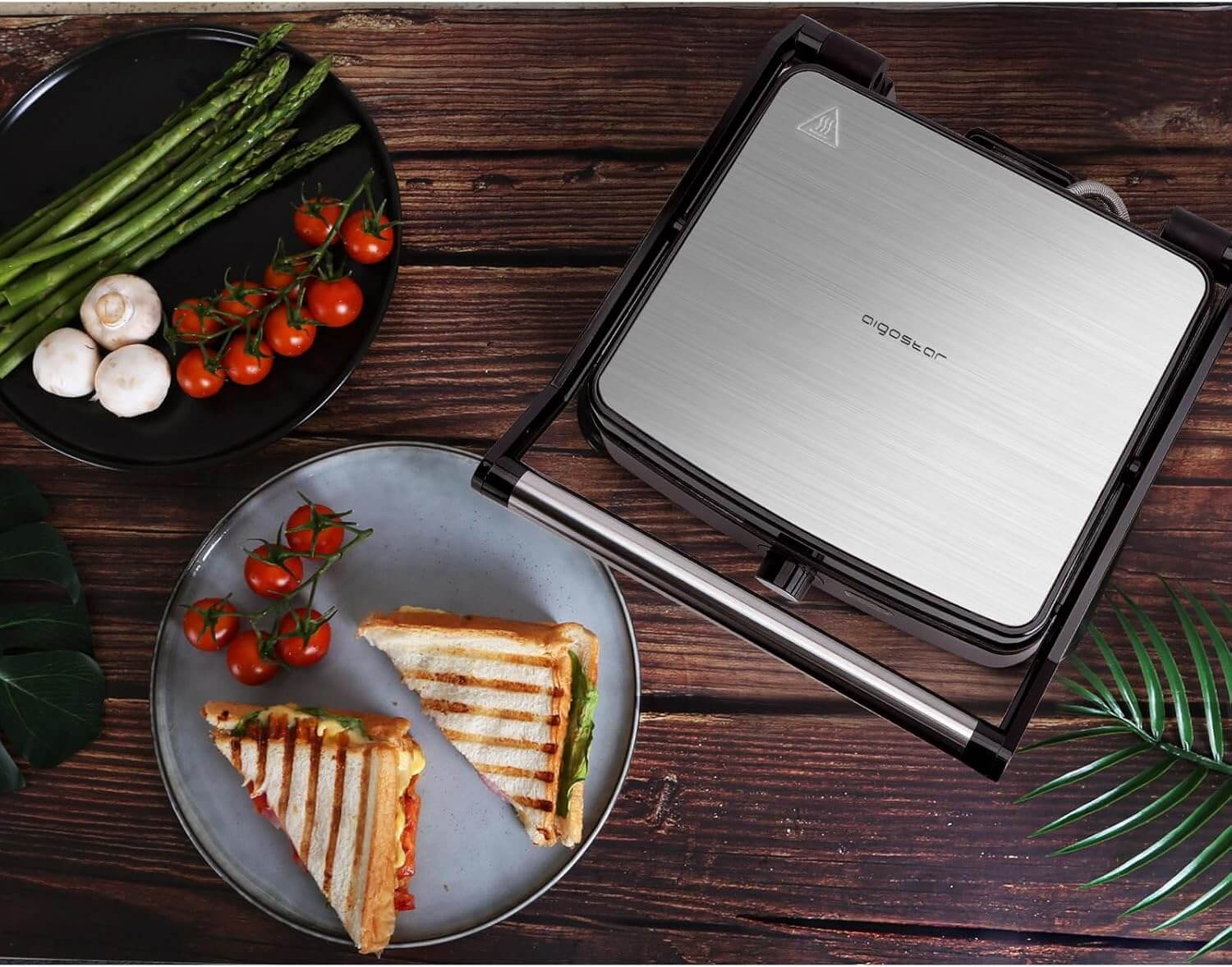 Parrilla sandwichera Aigostar Calore 1800W