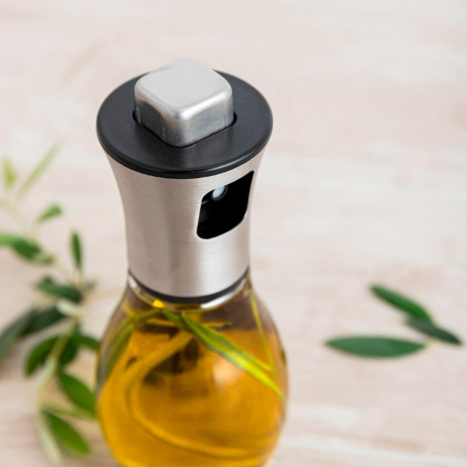 Aceitera spray de vidreo transparente Quid