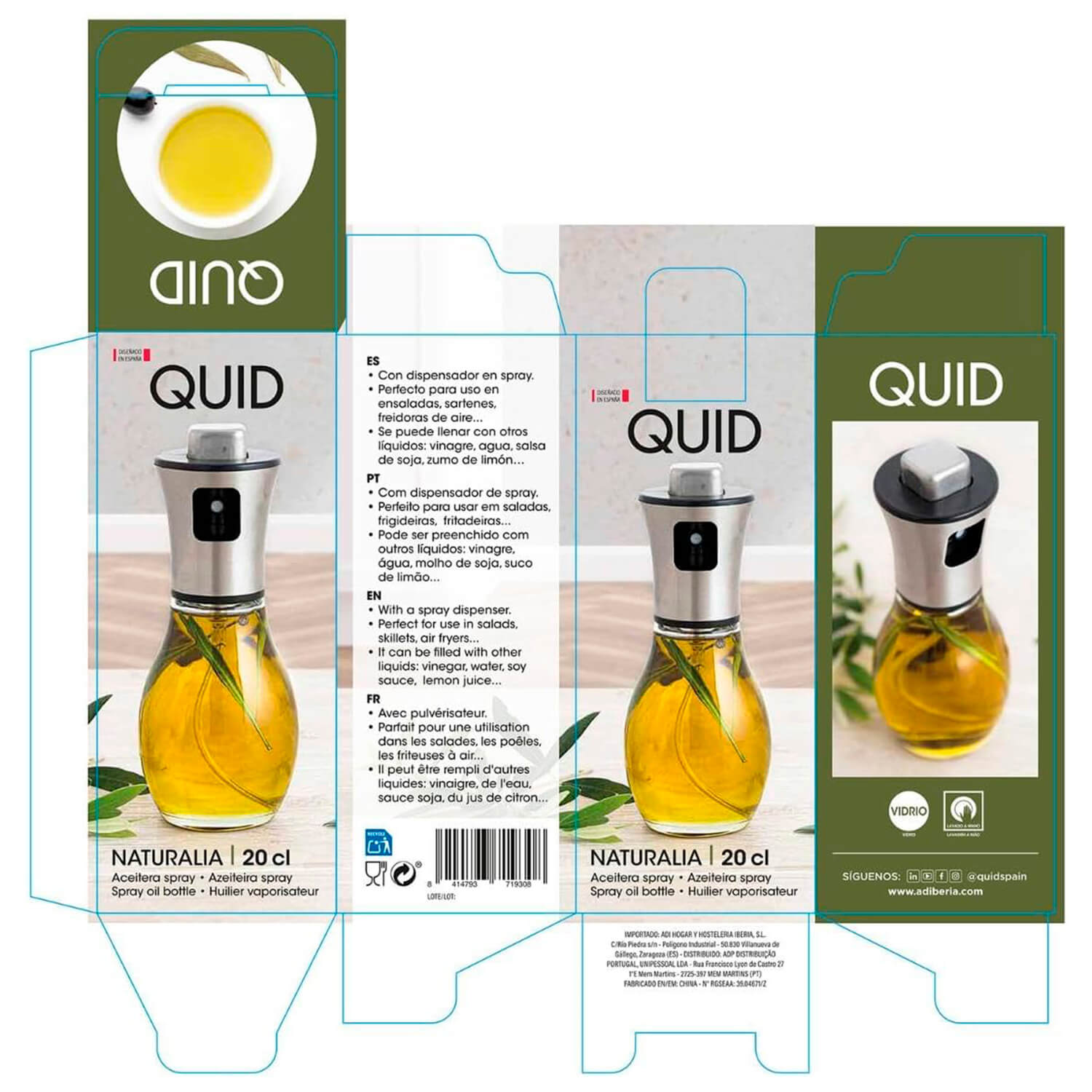 Aceitera spray Quid Naturalia, packing2